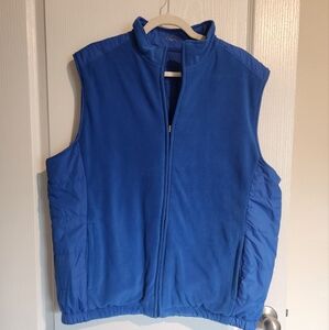 Greg Norman Reversible Fleece Quilted Wind Resistant Blue Zip Front Golf Vest Lg